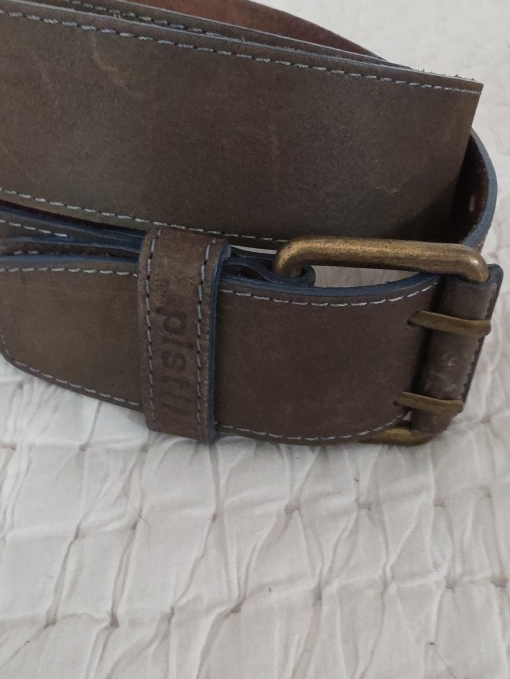 pistil Brown Suede Belt with Antique Brass Buckle